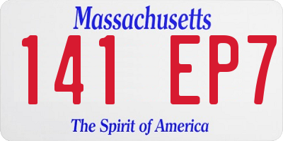MA license plate 141EP7