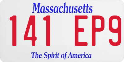 MA license plate 141EP9