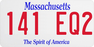 MA license plate 141EQ2