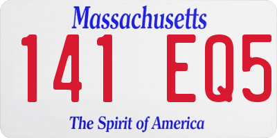 MA license plate 141EQ5