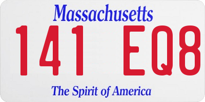MA license plate 141EQ8