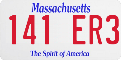 MA license plate 141ER3