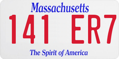 MA license plate 141ER7