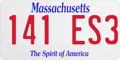 MA license plate 141ES3