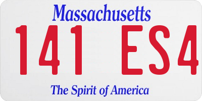 MA license plate 141ES4