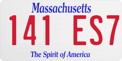 MA license plate 141ES7