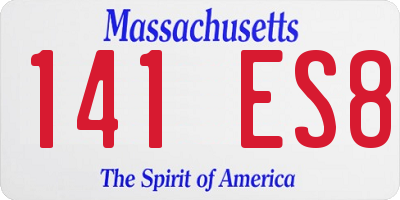 MA license plate 141ES8
