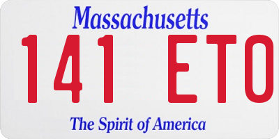 MA license plate 141ET0