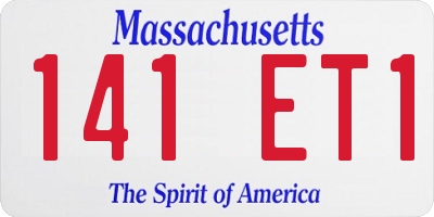 MA license plate 141ET1