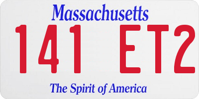 MA license plate 141ET2