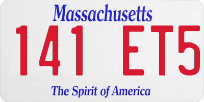 MA license plate 141ET5