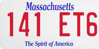 MA license plate 141ET6