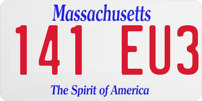 MA license plate 141EU3