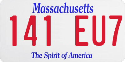 MA license plate 141EU7