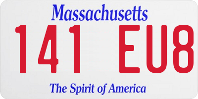 MA license plate 141EU8