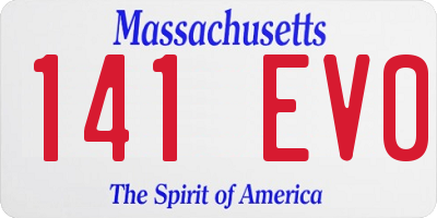 MA license plate 141EV0