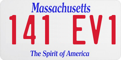 MA license plate 141EV1