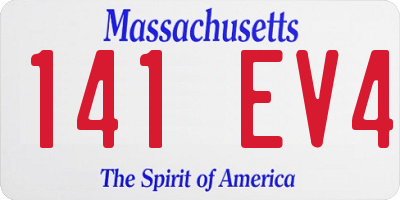 MA license plate 141EV4