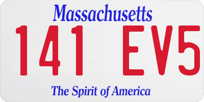 MA license plate 141EV5