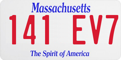 MA license plate 141EV7