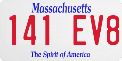 MA license plate 141EV8