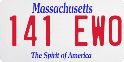MA license plate 141EW0