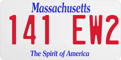 MA license plate 141EW2