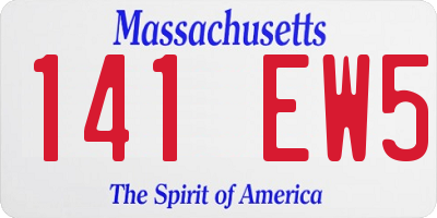 MA license plate 141EW5