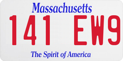 MA license plate 141EW9