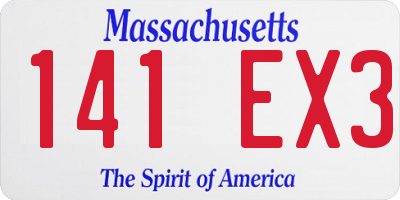 MA license plate 141EX3