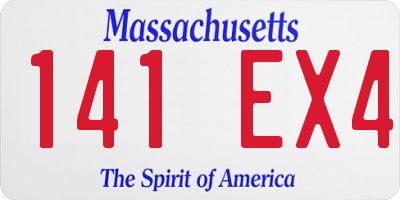 MA license plate 141EX4