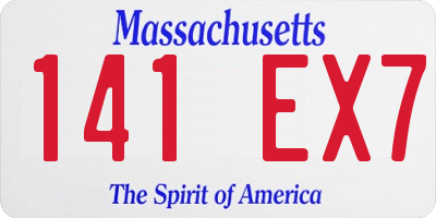 MA license plate 141EX7