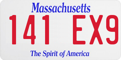MA license plate 141EX9
