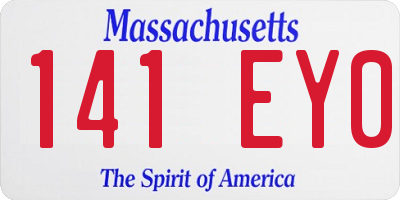 MA license plate 141EY0