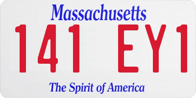 MA license plate 141EY1