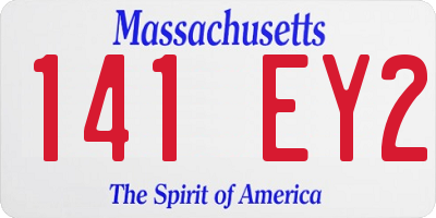 MA license plate 141EY2
