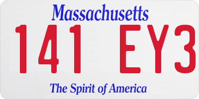 MA license plate 141EY3