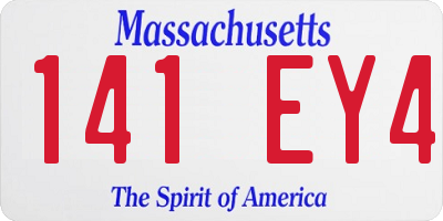 MA license plate 141EY4