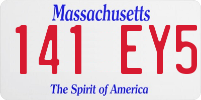 MA license plate 141EY5