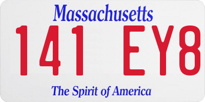 MA license plate 141EY8