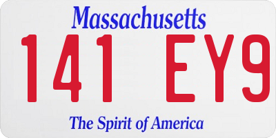 MA license plate 141EY9