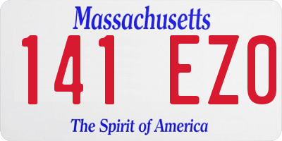 MA license plate 141EZ0