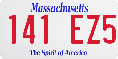 MA license plate 141EZ5