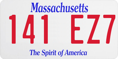 MA license plate 141EZ7