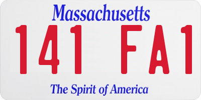 MA license plate 141FA1