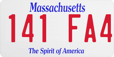 MA license plate 141FA4