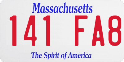 MA license plate 141FA8