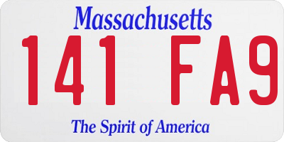MA license plate 141FA9