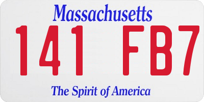 MA license plate 141FB7