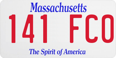MA license plate 141FC0